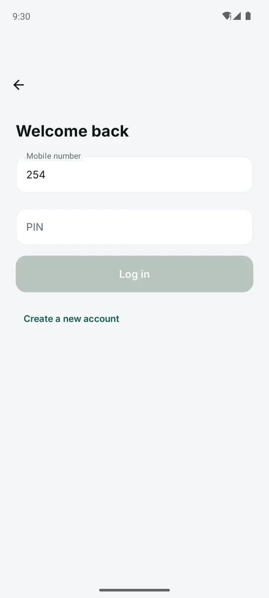 Customer app sign-in and a completed payment