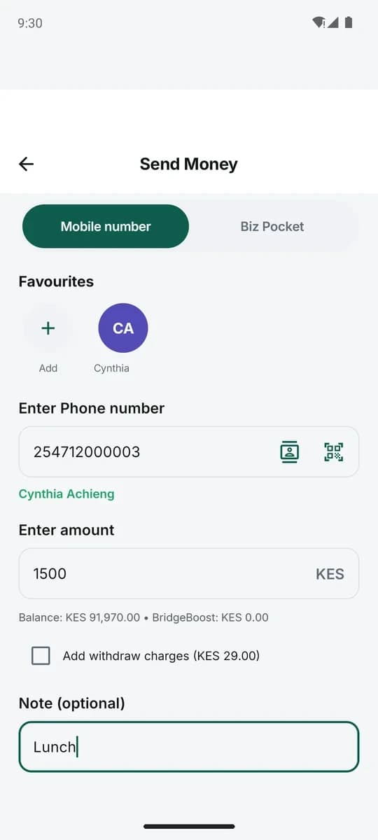Send money